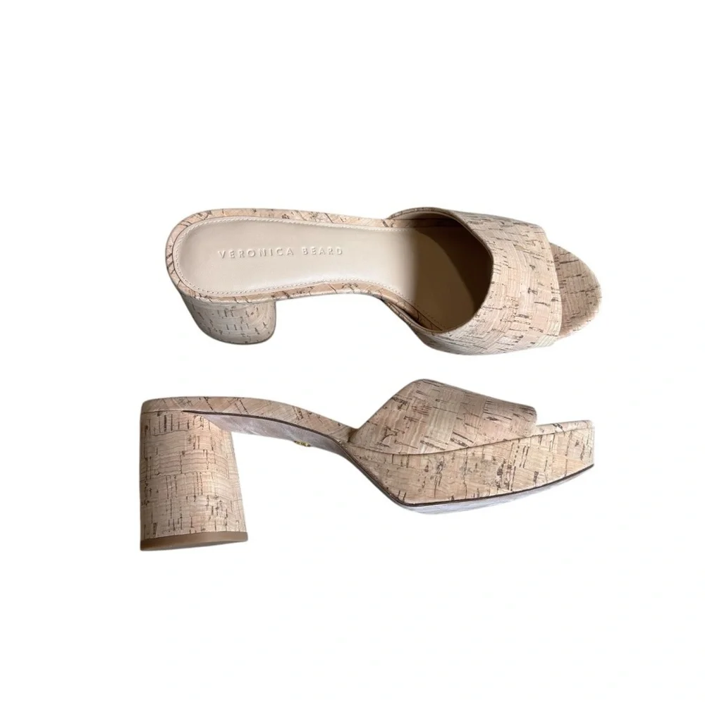 Veronica Beard - Dali Platform Cork Block Heel Sandals Sz 9.5